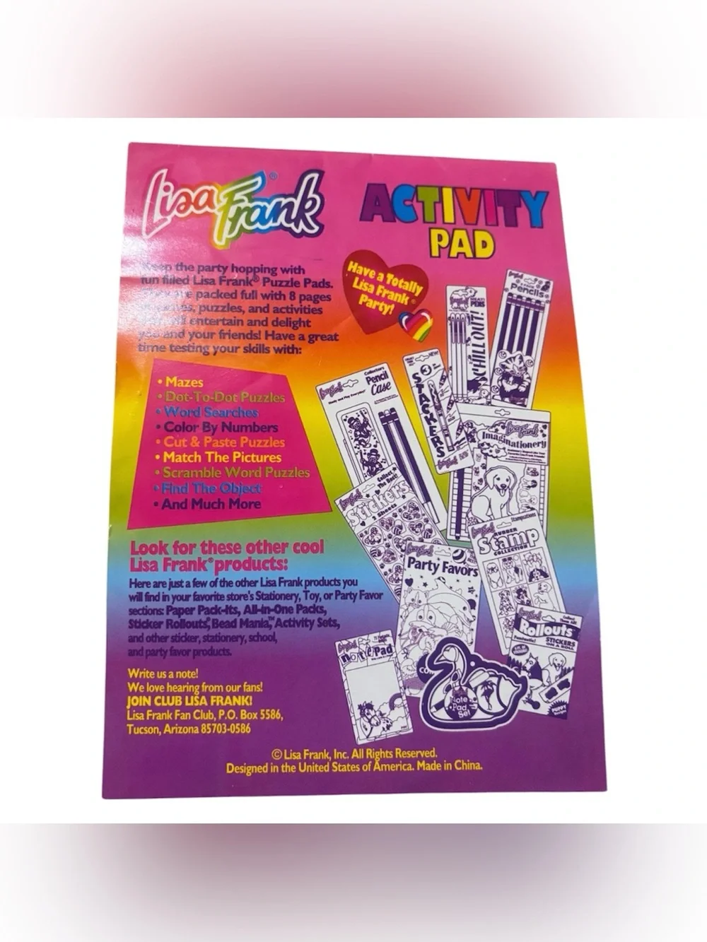 Vintage Lisa Frank Bundle Neat Pens Best Friends Markie Bubble Stickers Strip